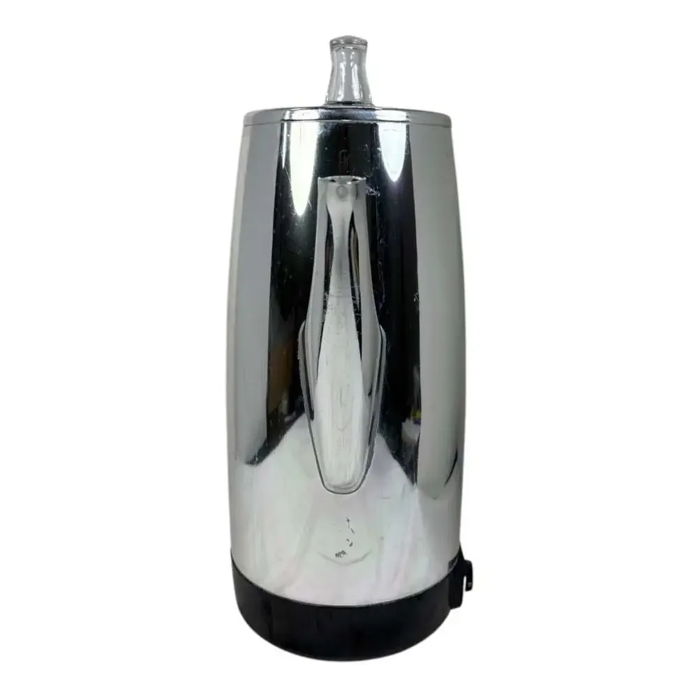 Vintage GE 9‑Cup Chrome Automatic Coffee Maker Percolator Pot Immersible Tested